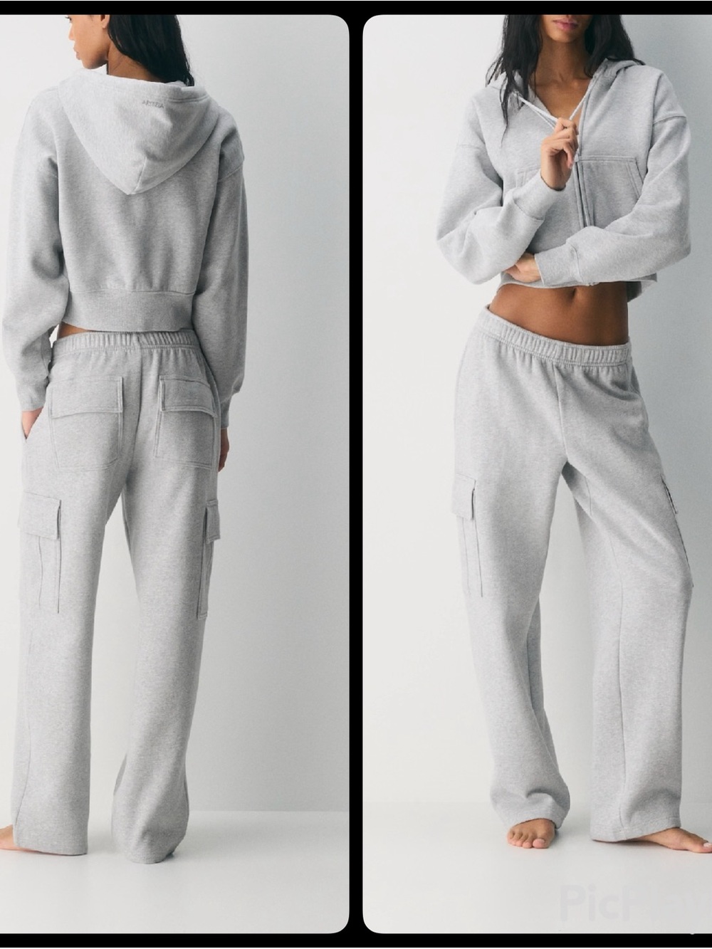 Aritzia Cozy Sweatfleece Mega Fit Cargo Sweatpants Heather Grey Size 2XS (EUC)